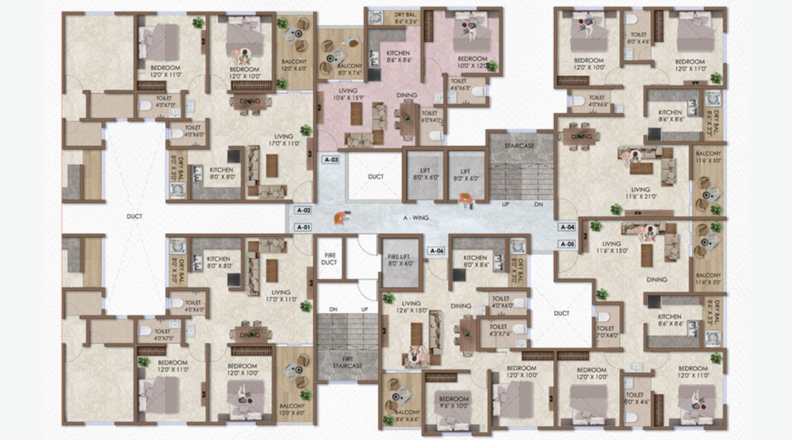 Sai-Asspire-Typical-Floor-Plan- A-Wing